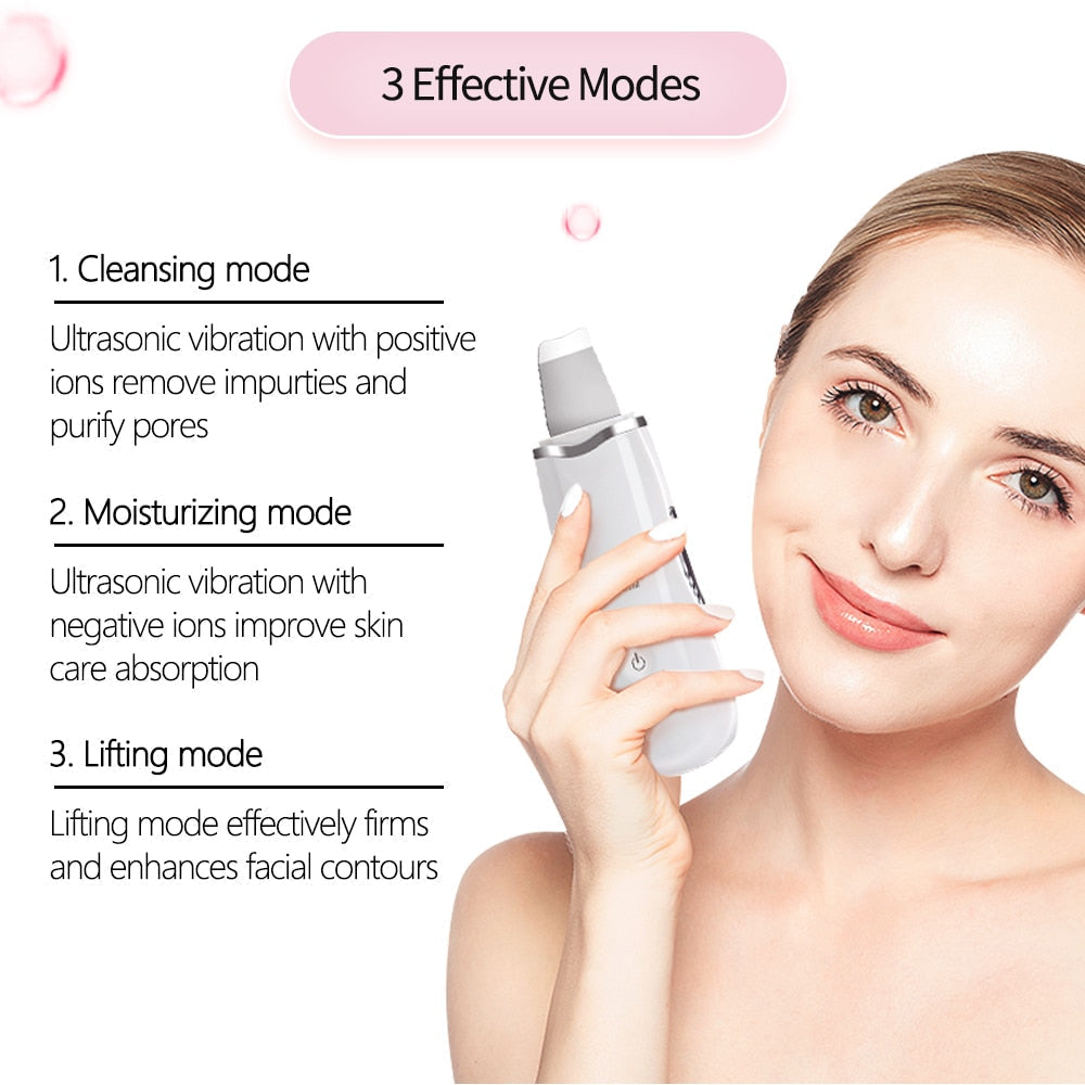 Ultrasonic Face Skin Scrubber - Skin Care Hair Beauty